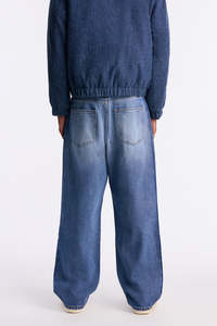 Pantalones Vaqueros Anchos de Mezclilla Lavada para Hombre, Cintura Media, Corte Holgado, Estilo Casual de Algodón, Estilo Otoñal - Product Image 2
