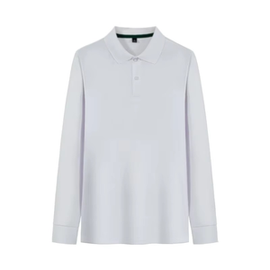 Polo de Manga Larga para Hombre, Color Sólido, Tejido de Punto, Estilo Casual, Azul, Corte Regular - Product Image 2