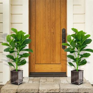 Set di 2 Alberi Artificiali Ficus Lyrata da 90 cm con 32 Foglie Realistiche in PEVA+PE, Vaso Verde con Supporto per Esterni e Scenografie Matrimoniali - Product Image 2