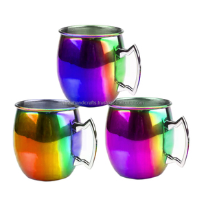 Tasse de mule de Moscou de haute qualité en acier inoxydable superbe design arc-en-ciel pour tasse en métal de qualité cocktail et vin - Product Image 6