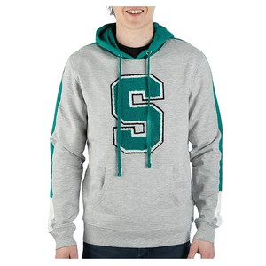 Sweat-shirt à capuche gris-vert pour homme, imprimé lettres S, coupe décontractée, tricoté, pour l'automne - Product Image 1