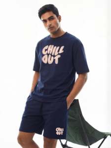 Ensemble de vêtements de rue confortables en 2 pièces pour hommes, t-shirt et short, couleur et impression personnalisées, vêtements d'été pour hommes, t-shirt et short en coton - Product Image 2