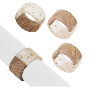 Premium Quality Wood & Resin Napkin <b>Ring</b> Affordable Price 4 Pieces Luxury <b>Circle</b> Crafts Wood & Resin Napkin <b>Ring</b> - Product Image 3