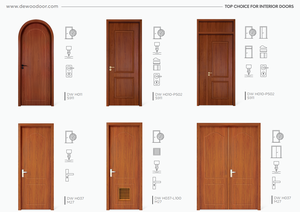 Fábrica al por mayor Popular Interior de madera Wpc Puerta Dormitorio Puerta ignífuga para casas Puertas interiores de madera - Product Image 6
