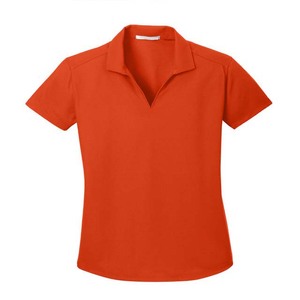 Women's Solid Color <b>Polo</b> Shirt Short Sleeve Knitted 100% Polyester Casual Wear <b>Orange</b> - Product Image 3