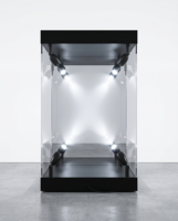 Éclairage LED moderne autoportant 2026 pour vitrine de présentation de jouets en plastique avec étagère en verre acrylique transparent, designs personnalisés, Super Mall Easy