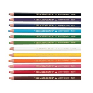 Lápiz de Grasa Industrial a Base de Aceite Trusco "Dermatograph" NO.7600 (12 Colores) para Metal, Vidrio, Plástico y Madera, Hecho en Japón - Product Image 1