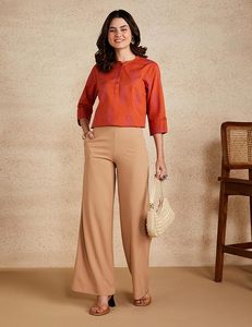 เสื้อคุर्ติผ้าฝ้ายพิมพ์ลายตรงสำหรับผู้หญิง - Product Image 4