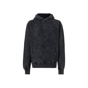 Sweat à capuche 100 % coton pour homme, lavage acide, manches longues, poche, polaire doux, OEM, taille, couleur et logo personnalisables, séchage rapide, hiver - Product Image 4