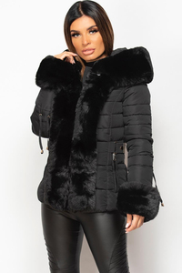 Customizable Ladies Winter Waterproof Smart Fit Puffer <b>Jackets</b> Oversize Synthetic Quilted Shell Breathable Hooded <b>Fur</b> Reversible - Product Image 3