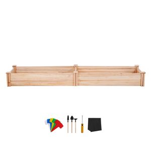Mini Fioriera in Legno 7.9 X 2 X 0.8 ft, Vaso Rialzato da Giardino per Esterni con Base Aperta, Contenitore per Fiori/Ortaggi - Product Image 1