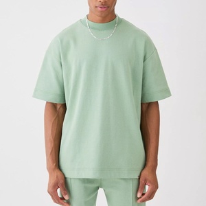 Ensemble décontracté homme : T-shirt à épaules tombantes et short, séchage rapide, été, deux pièces, personnalisable, coupe ample, sportswear, couleur unie - Product Image 3
