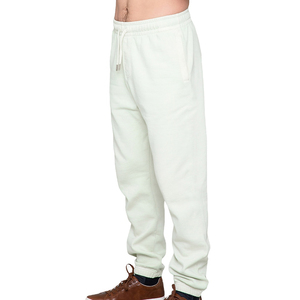 <b>Men's</b> <b>White</b> Cotton Sweatpants Elastic Waist Drawstring Casual Joggers Midweight Plain Dyed Autumn Wear - Product Image 6