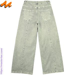 Master Textile Womens Loose <b>Denim</b> Wide Leg Mid Waist Casual Party Wear <b>Stretch</b> Fabric Summer Breathable Pants - Product Image 3
