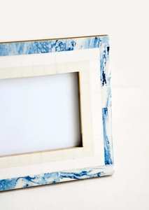 Luxury Blue Bone Inlay Wooden Photo <b>Frame</b> Handmade Marble Pattern Picture <b>Frame</b> Decorative Tabletop Desktop Display <b>Frame</b> Home - Product Image 4