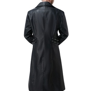 HARAZ INTERNATIONAL Men's Genuine Leather Motorcycle Jacket Turn-down Collar <b>Covered</b> <b>Buttons</b> Sherpa Lining Winter Casual Regular - Product Image 2