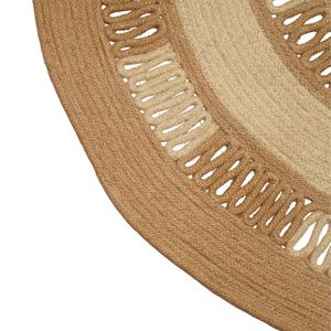 Handmade Eco-Friendly Round <b>Jute</b> <b>Rug</b> Openwork Braided Dual-Tone Area <b>Rug</b> Floor Carpet Wholesale - Product Image 4