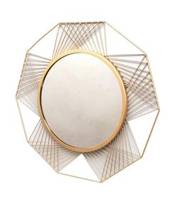 Modern Geometric Wall Mirror Round Metal <b>Frame</b> Decorative Home Accent Mirror 6mm Thickness - Product Image 4