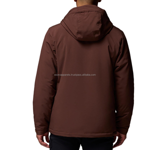 Veste softshell à capuche marron pour homme, col montant, fermeture éclair, coupe-vent, vêtement décontracté d'automne, matière polyester, coupe régulière - Product Image 6