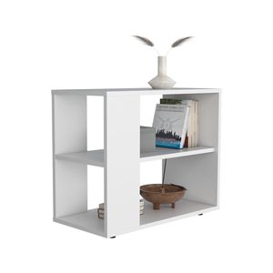 Table console ouverte en mélamine blanche avec un design pratique - Product Image 4