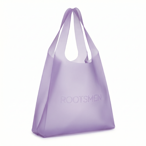 Sac fourre-tout tendance Rootsmen en TPU avec logo gaufré personnalisable, poignée d'épaule et ouverture supérieure pour les boutiques et la salle de sport - Product Image 2