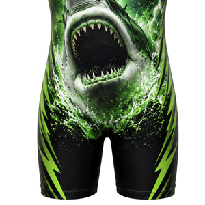 Men Green Black Sublimated Wrestling Singlet Polyester Wrestling Apparel <b>Athletic</b> Competition Training Match Uniform - Product Image 6