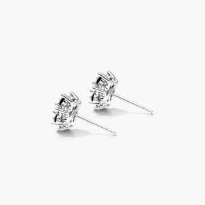 Boucles d'oreilles clous fleur en moissanite et saphir, pierres précieuses bleues, bijoux élégants, cadeau pour femme, mariage nuptial - Product Image 3