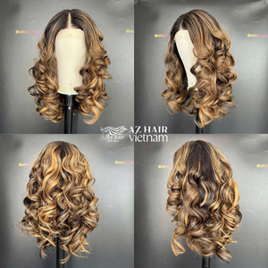 12A Grade Cheveux Bouclés Surbrillance Couleur Lace Front Perruques de Cheveux Humains 100% Cheveux Bruts Vietnamiens Prix de Gros - Product Image 2