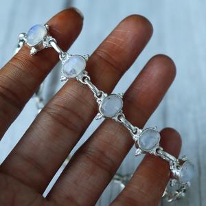 สร้อยข้อมือเรนโบว์มูนสโตน เงินแท้ 925 เครื่องประดับพลอยธรรมชาติ ทำด้วยมือ สง่างาม สำหรับผู้หญิง หินประจำเดือนเกิดเดือนมิถุนายน - Product Image 3