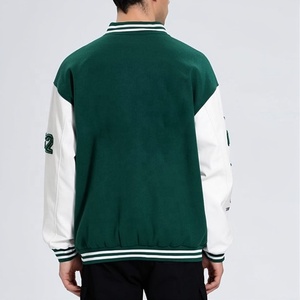Chaqueta Letterman de Lana Verde y Blanca 2026 para Hombre, Abrigo Universitario de Béisbol, Largo Regular, con Logotipo Personalizado - Product Image 6