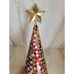 Metal Christmas <b>Tree</b> with Red and Gold Crystal Detailing Tabletop Decor Perfect for Party and Event Celebration Decor From India - Product Image 2