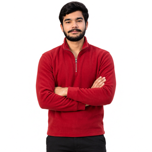Wholesale <b>Half</b> <b>Zip</b> <b>Sweatshirt</b> Factory Polyester Fleece <b>Half</b> <b>Zip</b> <b>Sweatshirt</b> Streetwear <b>Half</b> <b>Zip</b> <b>Sweatshirt</b> - Product Image 3