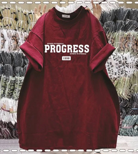 T-shirt en coton oversize pour femme, imprimé lettres, épaules tombantes, style streetwear décontracté, col rond, manches courtes, service OEM - Product Image 3