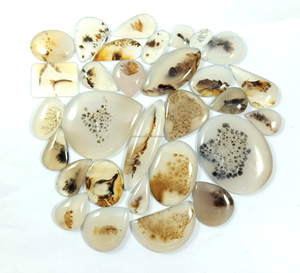 พลอยแท้แบบหลวมขายส่ง Radha Arts Dendritic Agate Cabochons สีเบจ สำหรับทำเครื่องประดับ พลอยธรรมชาติ - Product Image 6