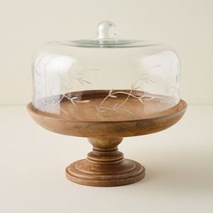 Soporte de Pastel de Metal Moderno y Lujoso con Base Cruzada y Cúpula de Vidrio, Soporte de Exhibición de Postres para Bodas - Product Image 3