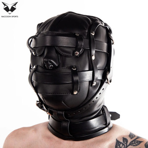 Máscara de Cuero con Múltiples Correas, Estilo Moderno, para Clubes Nocturnos, Disfraz Sexy para Fiestas, Máscara Facial Completa de Cuero, Personalizable con Marca - Product Image 4