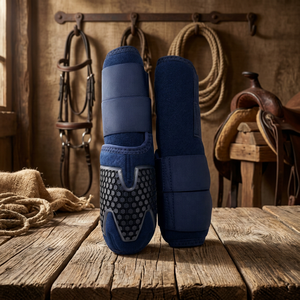 Protège-attelles pour chevaux (HorseShoes) avec grip hexagonal en néoprène et conception multi-sangles - Product Image 1