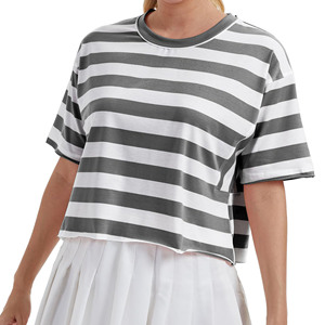 Camisetas de Algodón Personalizadas al por Mayor para Mujer, Tallas Grandes, Primavera 2025, Ropa de Mujer, Camisetas Cortas Lisas - Product Image 1