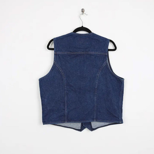 Gilet de travail décontracté pour homme en denim de coton épais, coupe-vent, style western cowboy, durable, sans manches, pour l'extérieur, fabrication OEM - Product Image 2