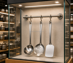 Food Grade Stainless Steel Kitchen Set Serving Spoon Skimmer Turner Ladle Professional Export Supplier - Product Image 2