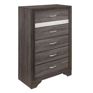 Moderna cassettiera in legno grigio con finti cristalli tira argento Glitter cassetti nascosti mobili per camera da letto - Product Image 2