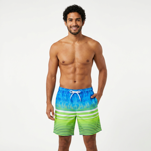<b>Men's</b> Sporty Eco-Friendly Quick Dry <b>Shorts</b> with Print Drawstring Waist Casual Swimwear Green Blue <b>Patterned</b> - Product Image 6