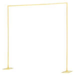 Supporto ad arco in alluminio 8x8 piedi per matrimoni e compleanni, facile da montare, finitura oro quadrata - Product Image 1