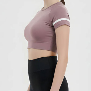 Top Corto Deportivo de Verano para Mujer, 100% Algodón, Ligero, Ajustado, Cómodo, de Secado Rápido y Elástico, con Cuello en V - Product Image 2