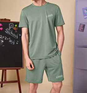 Conjunto de Camiseta y Pantalones Cortos para Hombre, Estilo Simple y Único 2025, Ligero y Transpirable, Personalizable OEM, Verano, Algodón - Product Image 3