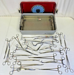 Juego de 21 Piezas de Instrumentos Vasculares Grandes Weck para Cirugía General, de Acero Inoxidable con Estuche, Operación Manual, Certificado CE - Product Image 1