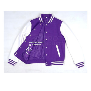 <b>Stand</b> Collar Letterman Jacket Trendy Patch <b>Work</b> Design Street Style Lightweight Soft Fabric Covered Button Fashion Elegant - Product Image 5
