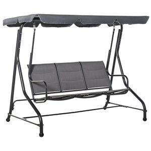 Sedia a dondolo impermeabile da esterno con seduta imbottita e tettuccio regolabile per il comfort in giardino - Product Image 1