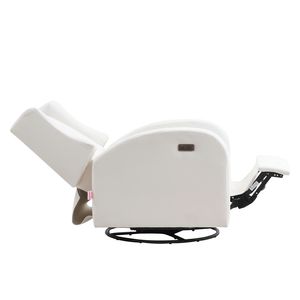 Poltrona Reclinabile Girevole con Porta USB, Capacità 250 Libbre, Reclinazione Elettrica con Funzione Lay Flat, Rivestimento in Poliestere Surf - Product Image 5