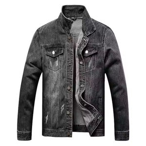 Top Notch Denim <b>Jacket</b> For <b>Men</b> Slim Fit <b>Trucker</b> Coat Clean Solid Color Casual Workwear Outerwear Customized Wholesale Apparel - Product Image 5